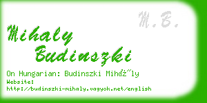 mihaly budinszki business card